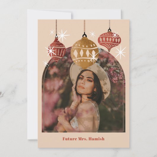 シーズングルービークリスマスブライダルシャワー赤 招待状 (裏面)