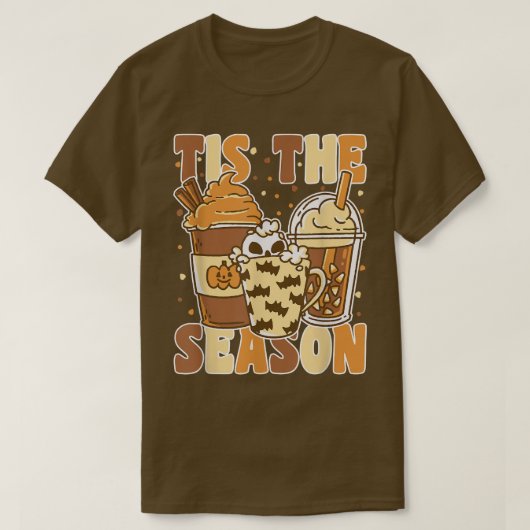シーズングルービーパンプキンコーヒーヴィンテージハロ Tシャツ (デザイン正面)