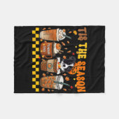 シーズンコーヒーパンプキンコリー縁どハーロ フリースブランケット (正面(横))