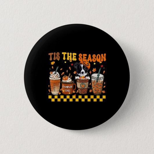シーズンコーヒーパンプキンコリー縁どハーロ 缶バッジ (正面)