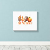 シーズンサンクスギビングカボチャ キャンバスプリント (インサイチュ (ウッドフロア))