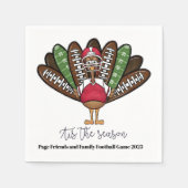 シーズンスクリプト感謝祭サッカートルコ スタンダードカクテルナプキン (正面)