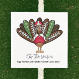 シーズンスクリプト感謝祭サッカートルコ スタンダードカクテルナプキン