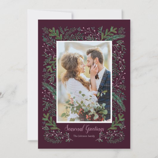 シーズンスタイリッシュピンクグリーンパインツリーリース写真 シーズンカード (正面)