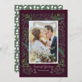 シーズンスタイリッシュピンクグリーンパインツリーリース写真 シーズンカード (正面/裏面)