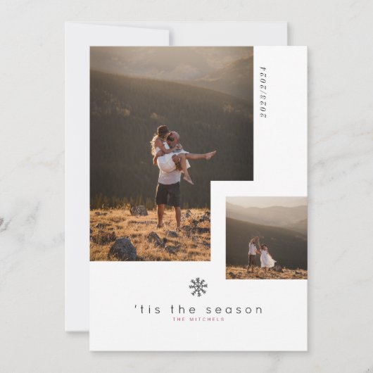 シーズンスノーフレーク |写真数々のの休日 招待状 (正面)