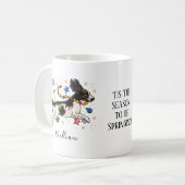 シーズンスリンガーパーソナライズされたスパニエル犬 コーヒーマグカップ (正面左)