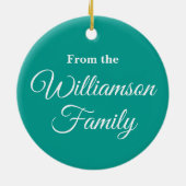 シーズンズガートルズかわいいクリスマスズパーソナライズされたメ セラミックオーナメント (裏面)