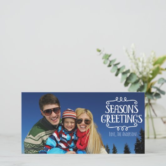 シーズンズグリーツウィンターホリデイフォトカード シーズンカード (スタンド正面)