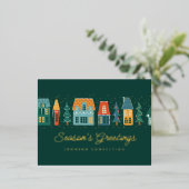 シーズンズグリーツウイモダンター雪の村 箔シーズンポストカード (立ち正面)