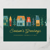 シーズンズグリーツウイモダンター雪の村 箔シーズンポストカード (正面)