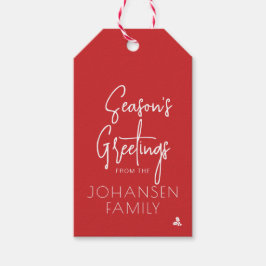 シーズンズグリーツクリスマスストライプ休日 ギフトタグ