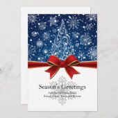 シーズンズグリーツクリスマスツリー芸術的デザイン シーズンカード (正面/裏面)