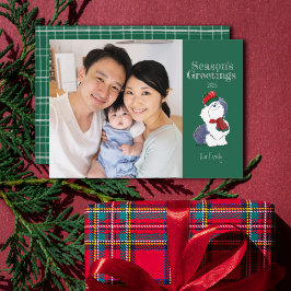 シーズンズグリーツコージーシェプドッグホリデーフラットカード シーズンカード