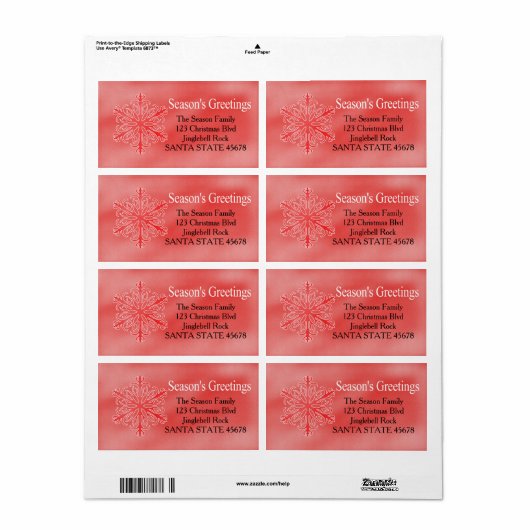 シーズンズグリーツスノーフレークホリデイ住所 シール (フルシート)