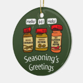 シーズンズグリーツホリデーおもしろいプン セラミックオーナメント (左)