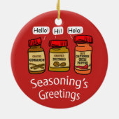 シーズンズグリーツホリデーおもしろいプン セラミックオーナメント (裏面)