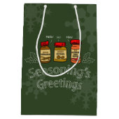 シーズンズグリーツホリデーおもしろいプン ミディアムペーパーバッグ (裏面)