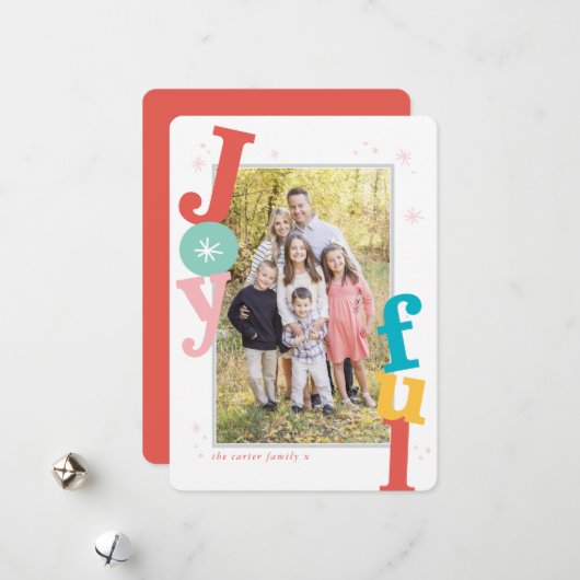 シーズンズグリーツホリデーの楽しいフレームタイポグラフィ シーズンカード (正面/裏面インサイチュ)