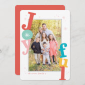 シーズンズグリーツホリデーの楽しいフレームタイポグラフィ シーズンカード (正面/裏面)