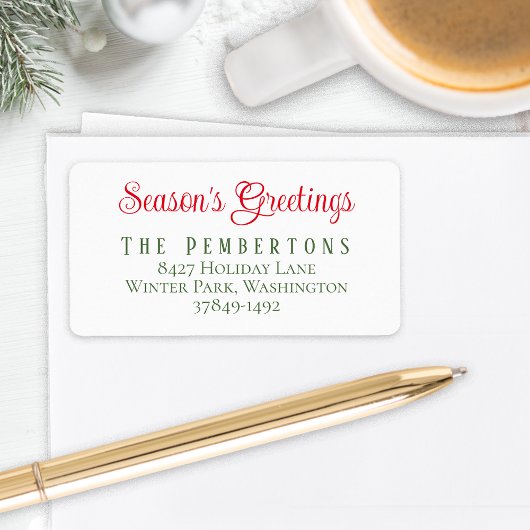 シーズンズグリーツホリデー差出人住所ラベル ラベル