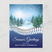 シーズンズグリーティングウィンターシーンブルーカイロプラクティック シーズンポストカード (正面)