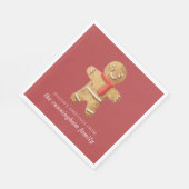 シーズンズグリーティングウォーターカラージンジャーブレッドマン スタンダードランチョンナプキン (角)