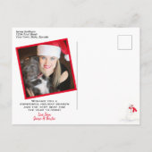 シーズンズグリーティングウォーターカラー雪だるまおもしろい シーズンポストカード (裏面)