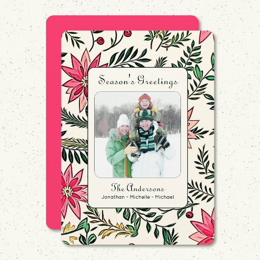 シーズンズグリーティングカスタムフォトフラットホリデーカード シーズンカード