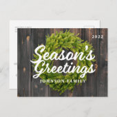 シーズンズグリーティングカントリー素朴パインリースウッド シーズンポストカード (正面/裏面)