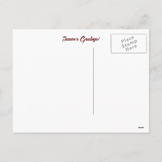 シーズンズグリーティングキツネと雪のクリスマス シーズンポストカード (裏面)