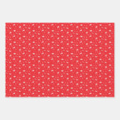 シーズンズグリーティングキュートブルー雪だるまレッドバード ラッピングペーパーシート (正面2)