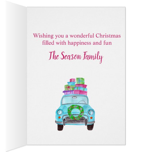 シーズンズグリーティングクラシックカーの水彩 (内側 (右))