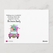 シーズンズグリーティングクラシックカーの水彩 ポストカード (裏面)