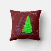 シーズンズグリーティングクリスマスツリーレッドホリデイ クッション (裏面)