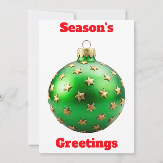 シーズンズグリーティンググリーンオーナメントカード 招待状 (正面)