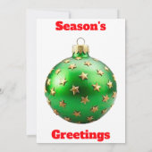 シーズンズグリーティンググリーンオーナメントカード 招待状 (裏面)