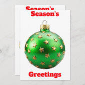 シーズンズグリーティンググリーンオーナメントカード 招待状 (正面/裏面)