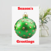 シーズンズグリーティンググリーンオーナメントカード 招待状 (スタンド正面)