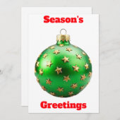 シーズンズグリーティンググリーンオーナメントカード 招待状 (正面/裏面)