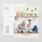 シーズンズグリーティングシェブロンホリデーポストカード シーズンポストカード (正面/裏面)