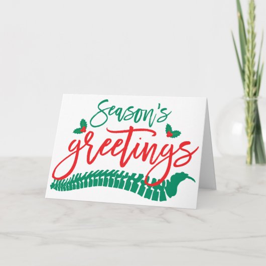 シーズンズグリーティングスパインアンドホリーカイロプラクティック シーズンカード (正面)