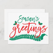 シーズンズグリーティングスパイン&ホリーカイロプラクティック シーズンカード (正面/裏面)