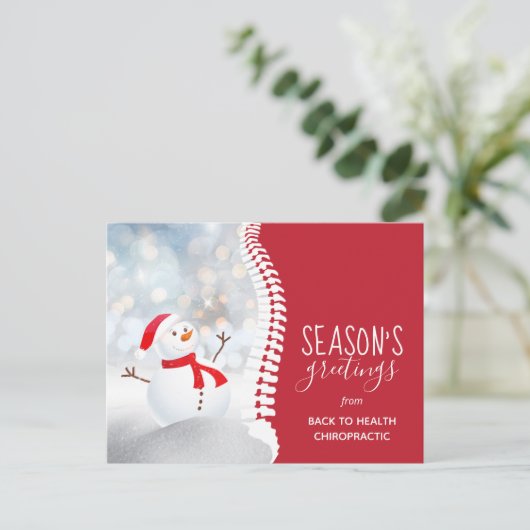 シーズンズグリーティングス雪だるまカイロプラクティック シーズンポストカード (スタンド正面)