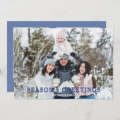 シーズンズグリーティングズファミリーおもしろいフォトホリデーカード 招待状 (正面/裏面)
