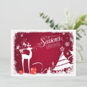 シーズンズグリーティングズホリデーカード |赤、白鹿 シーズンカード (スタンド正面)