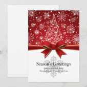 シーズンズグリーティングズレッドホリデーフラットカード シーズンカード (正面/裏面)