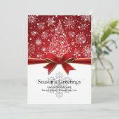 シーズンズグリーティングズレッドホリデーフラットカード シーズンカード (スタンド正面)