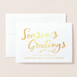 シーズンズグリーティングタイポグラフィ |休日の挨拶 箔カード