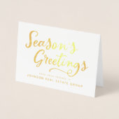 シーズンズグリーティングタイポグラフィ |休日の挨拶 箔カード (正面)